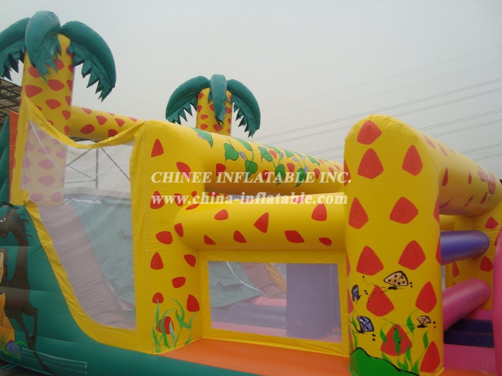 T7-496 Jungle Theme Inflatable Obstacles Courses