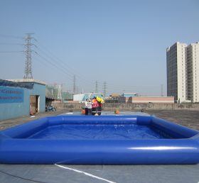 Pool1-557 大きな紺色の空気入りプール