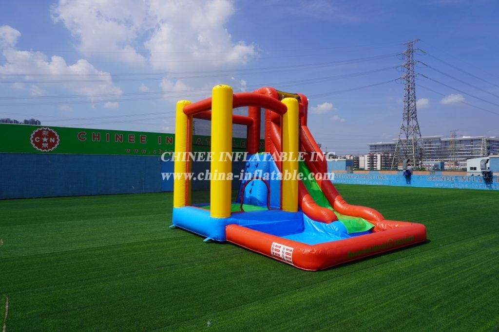 T8-3808 Inflatable Water Slide With Pool Kids Bounce Castle Small Combo Slide