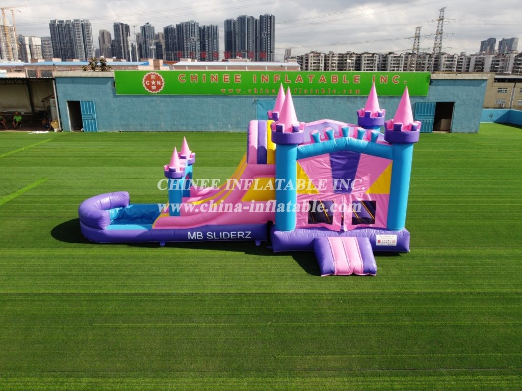 T8-3344 Bouncy Castle Combo Double Lane Water Slide Outdoor Party Event Jumping Castle For Kids