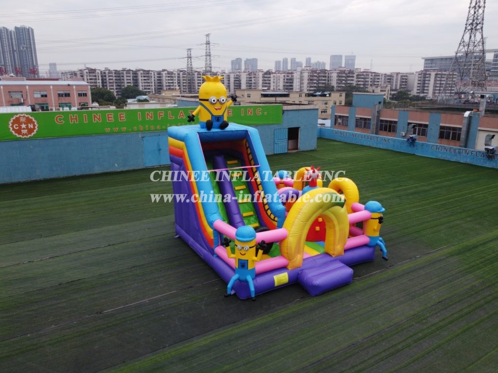 T6-3560 Minions Inflatable Combo Jumping Castle Inflatable Slide Kids Playground