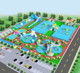 IS11-4002 最大インフレータブルゾーンの空気入り遊園地屋外遊園地