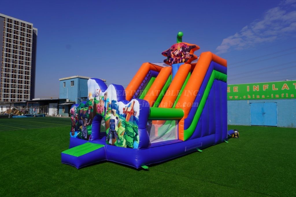 T8-2105C Minecraft Inflatable Slides