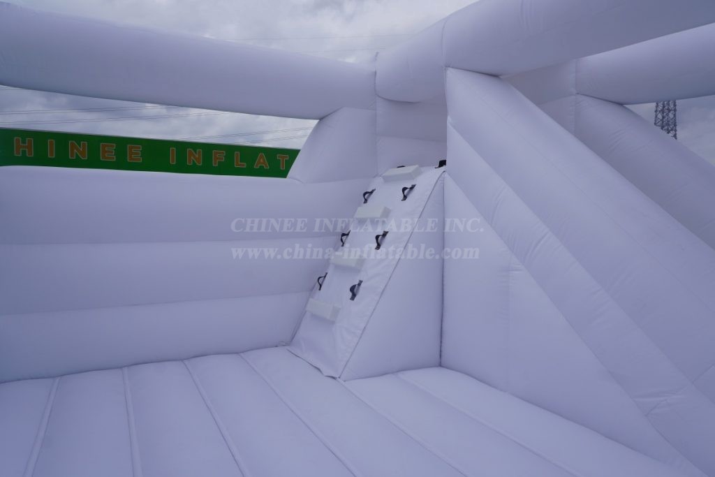 T2-3603 Pure White Wedding Bouncy Castle With Slide