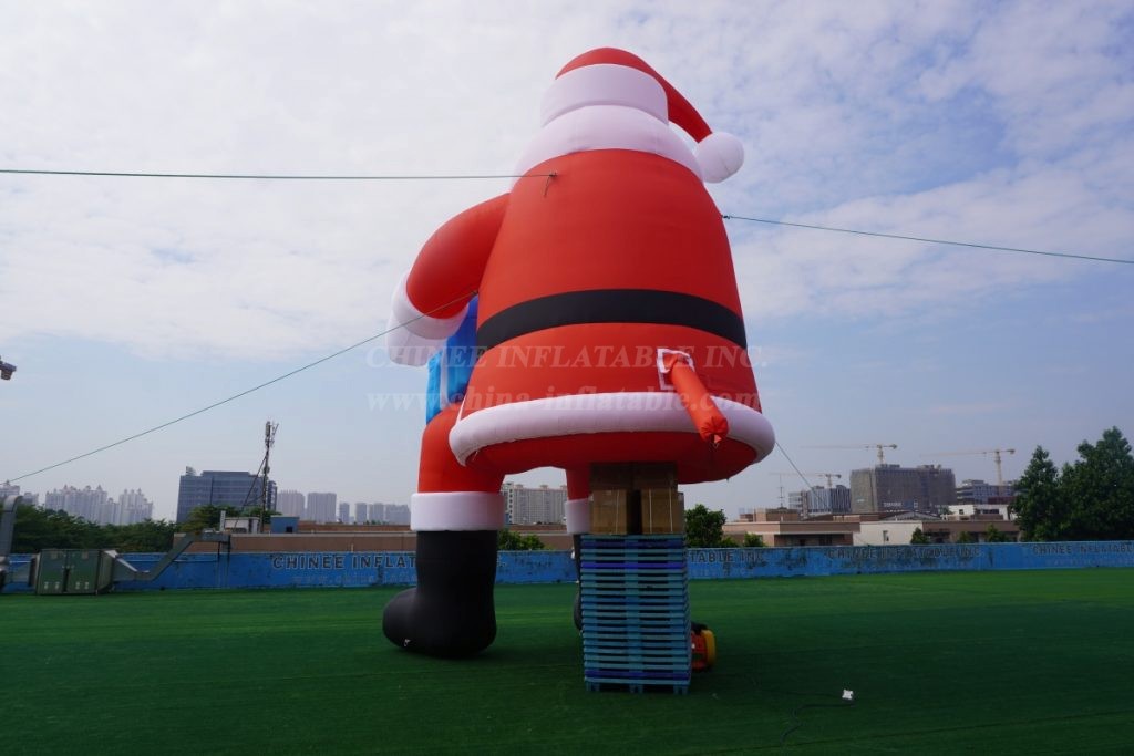 C1-219 8M Height Inflatable Santa Claus With Gift Box