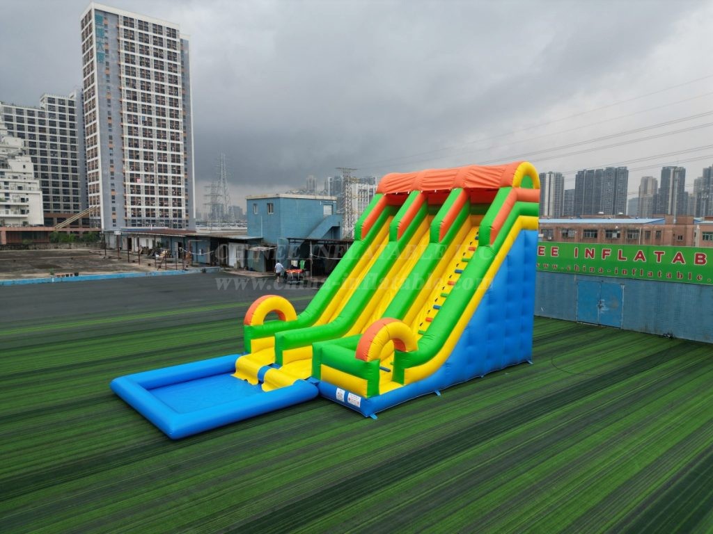 T8-7501 Dual Lane Inflatable Water Slide with Splash Pool