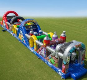 T7-3839 Graffiti Theme Inflatable Obstac...