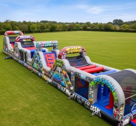 T7-3840 Graffiti Theme Inflatable Obstac...