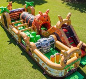 T7-3881 Kangaroo Theme Inflatable Obstac...