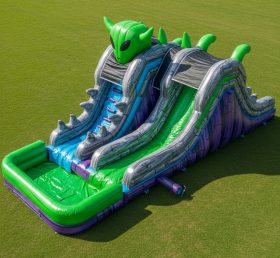 T8-5439 Alien Theme Inflatable Water Sli...