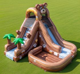 T8-5455 Bear Theme Inflatable Water Slid...