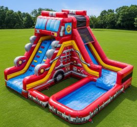 T8-5592 Firetruck Theme Inflatable Water...