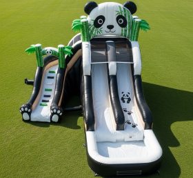 T8-5727 Panda Theme Inflatable Water Sli...