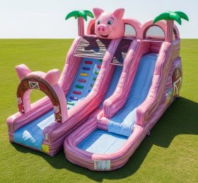T8-5748 Pig Theme Inflatable Water Slide