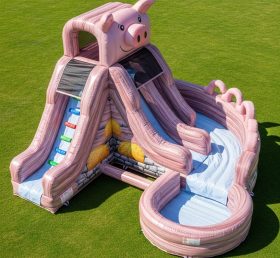 T8-5751 Pig Theme Inflatable Water Slide