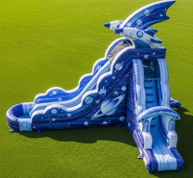T8-5822 Space Theme Inflatable Water Sli...