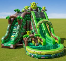 T8-7459 Shrek Theme Inflatable Water Sli...