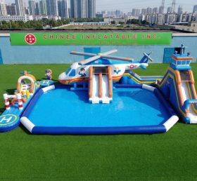 Pool3-806 Helicopter Theme Pool Water Pa...