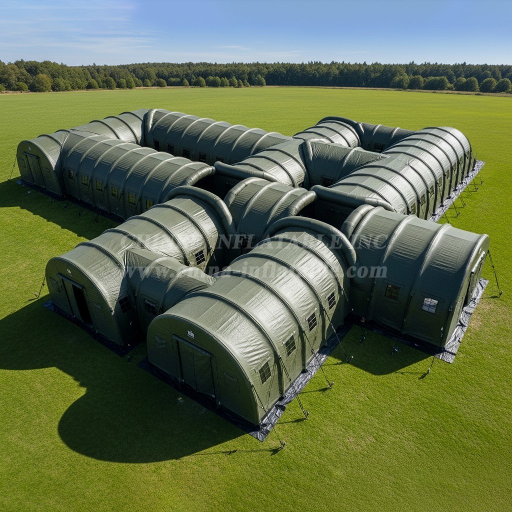 Tent1-6202 Modular Multi-Tunnel Military Style Inflatable Tent