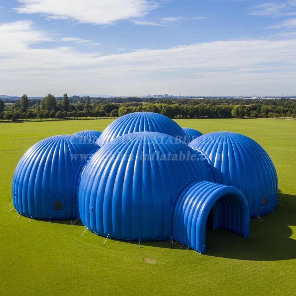 Tent1-6219 Blue Dome Cluster Inflatable Dome