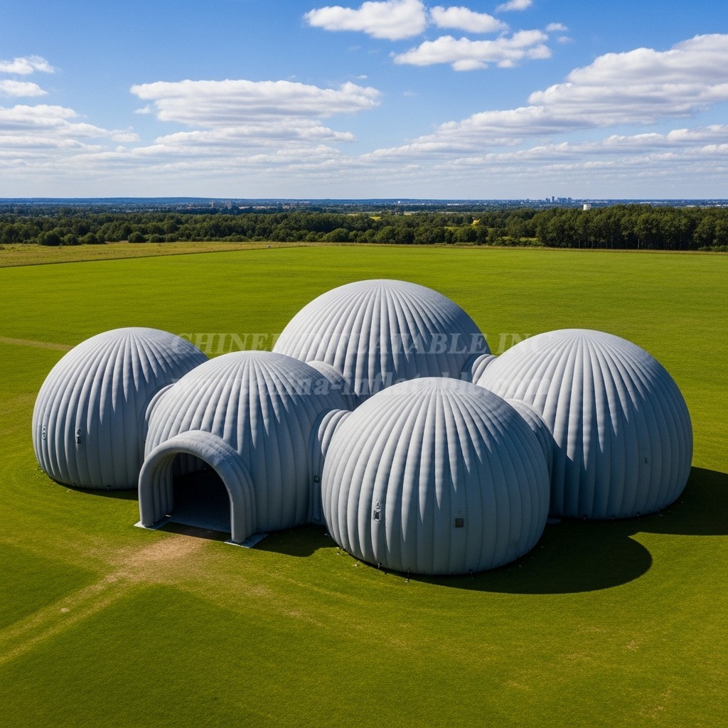 Tent1-6224 Grey Dome Cluster Inflatable Dome