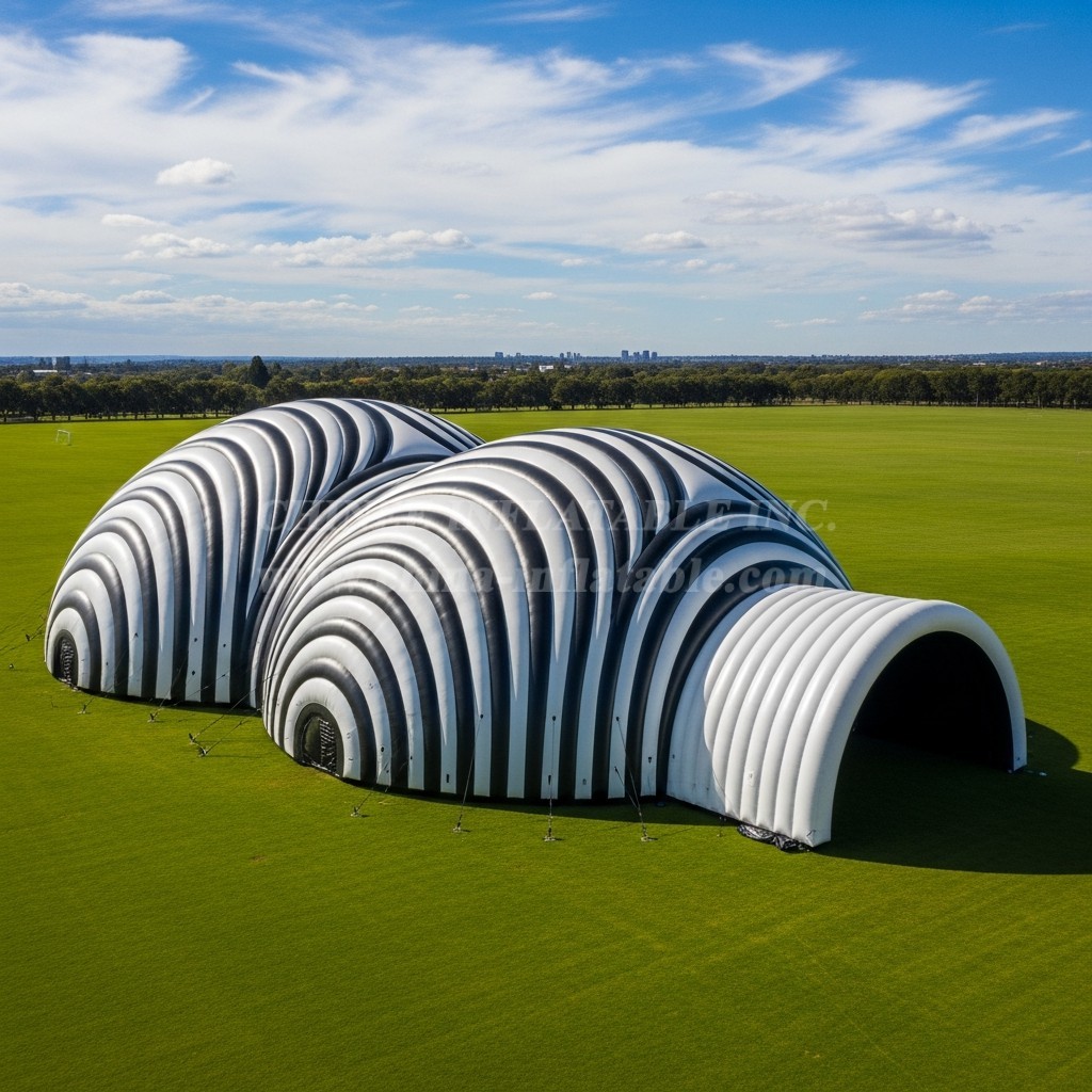 Tent1-6263 Stripe Tunnel Inflatable Dome