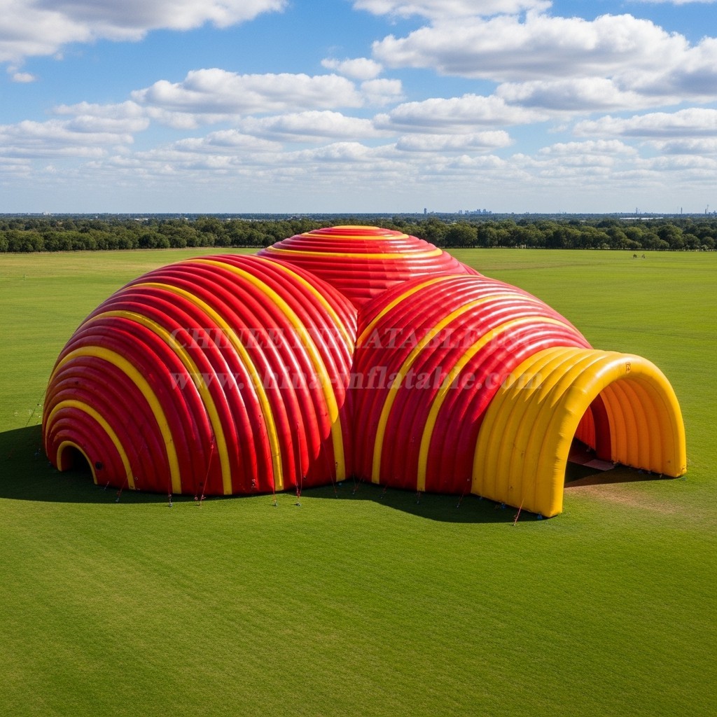 Tent1-6266 Red and Yellow Tunnel Inflatable Dome