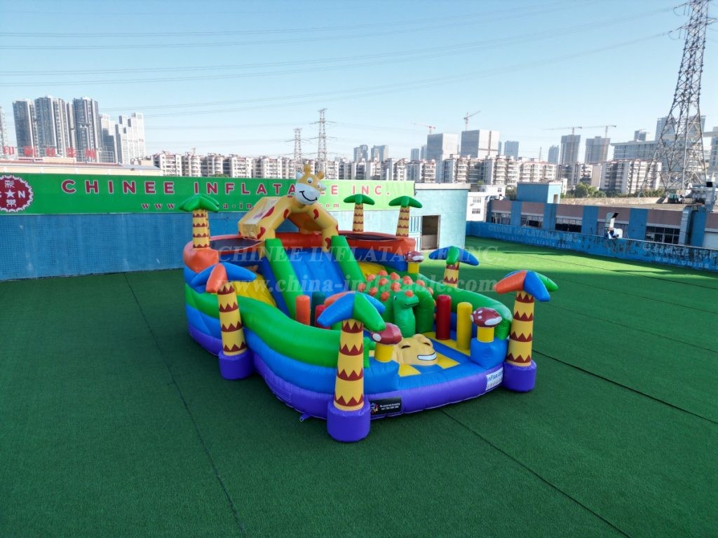 T2-8119 Giraffe Jungle Theme Inflatable Combos